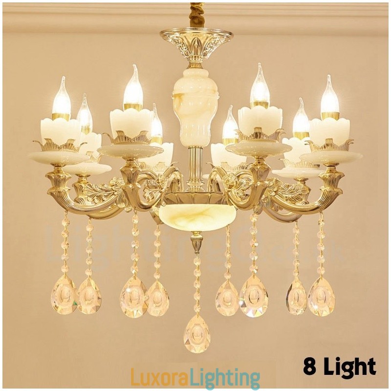 Designer Touch Decorative 8 Light Traditional Classic Integrated Metal Chandelier