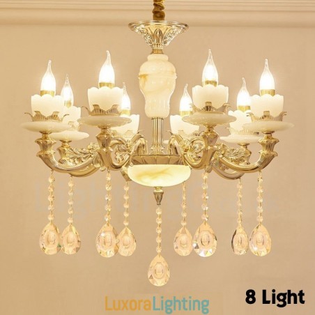 Designer Touch Decorative 8 Light Traditional Classic Integrated Metal Chandelier