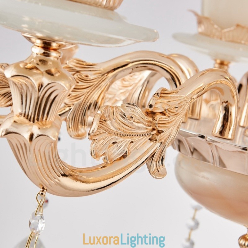 Designer Touch Decorative 8 Light Traditional Classic Integrated Metal Chandelier