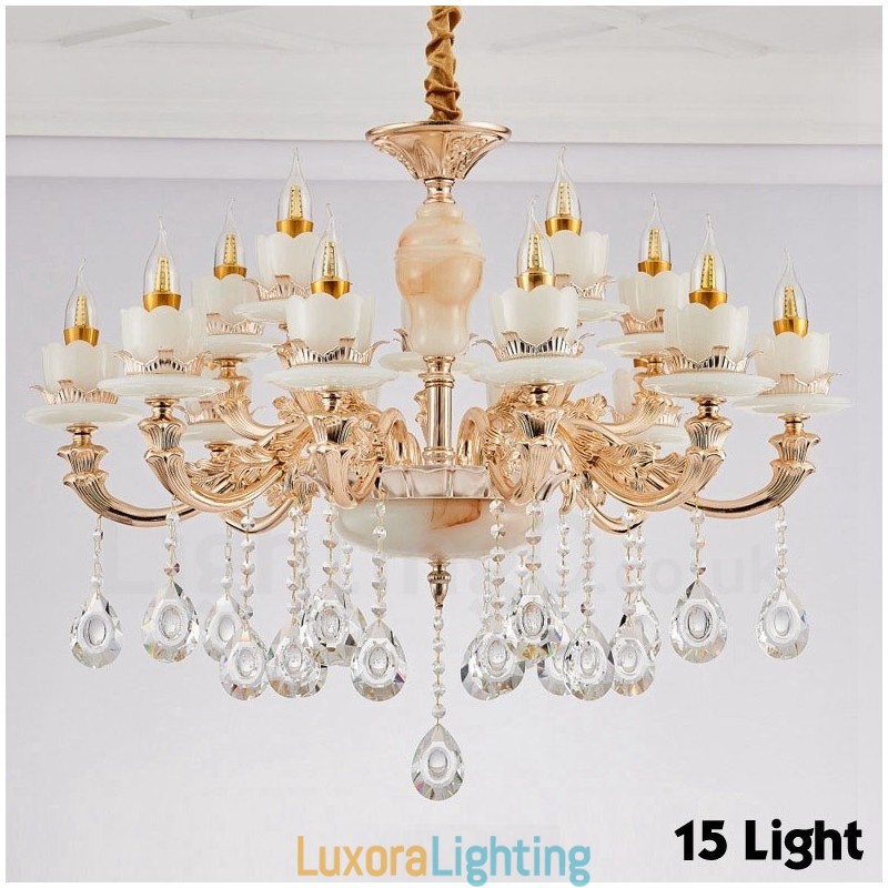 Designer Touch Decorative 15 Light Traditional Classic Integrated Metal Chandelier