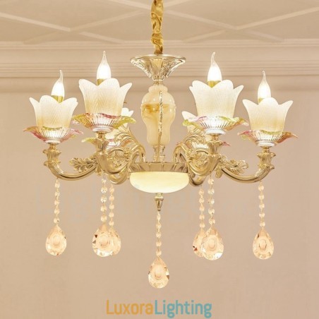 Designer Touch Decorative 6 Light Traditional Classic Integrated Metal Chandelier