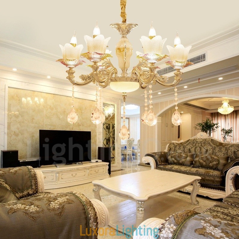 Designer Touch Decorative 6 Light Traditional Classic Integrated Metal Chandelier