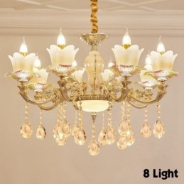 Designer Touch Decorative 8 Light Traditional Classic Integrated Metal Chandelier