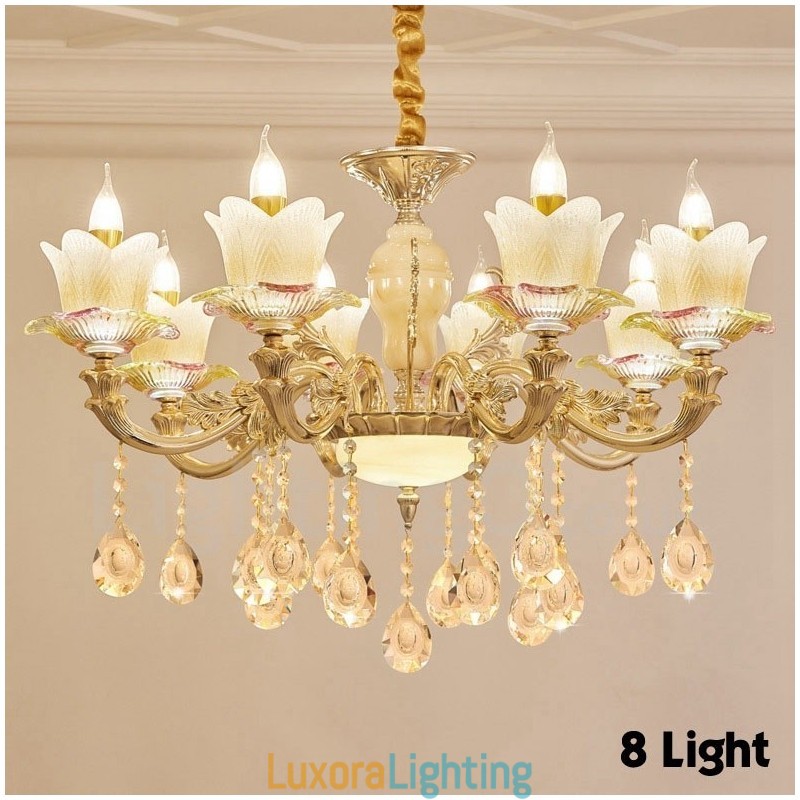 Designer Touch Decorative 8 Light Traditional Classic Integrated Metal Chandelier