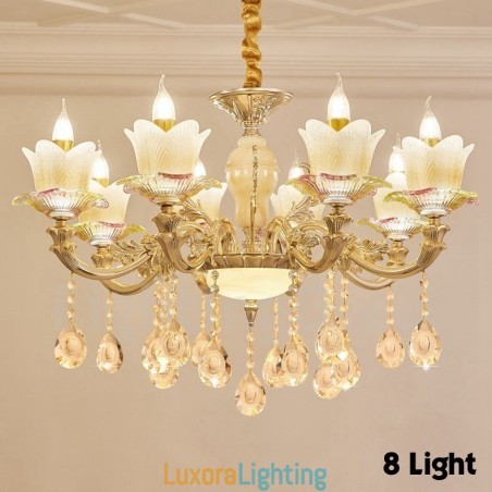 Designer Touch Decorative 8 Light Traditional Classic Integrated Metal Chandelier