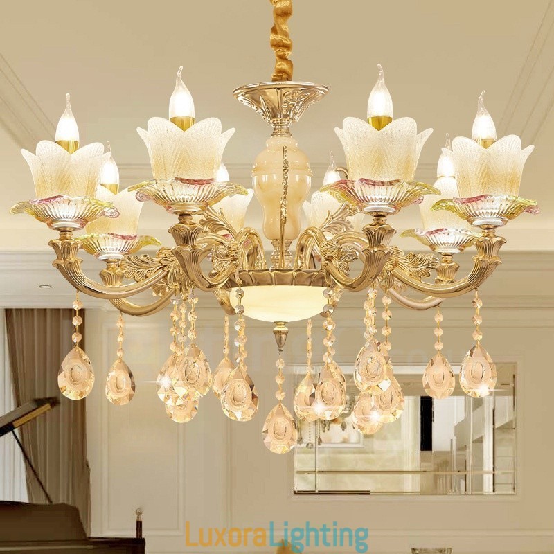 Designer Touch Decorative 8 Light Traditional Classic Integrated Metal Chandelier