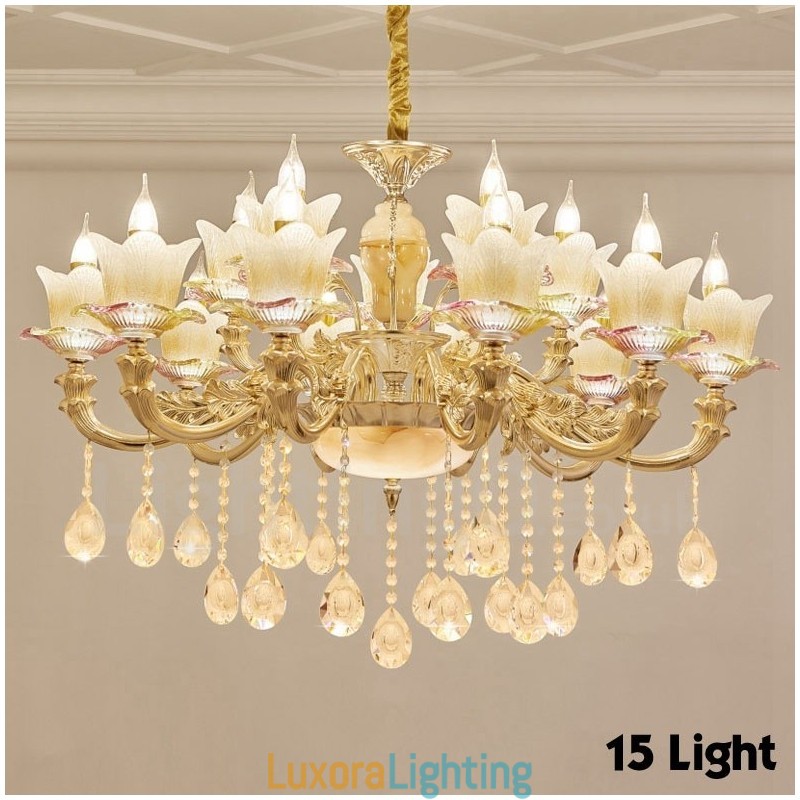Designer Touch Decorative 15 Light Traditional Classic Integrated Metal Chandelier