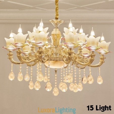 Designer Touch Decorative 15 Light Traditional Classic Integrated Metal Chandelier