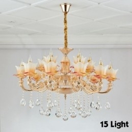 Designer Touch Decorative 15 Light Traditional Classic Integrated Metal Chandelier