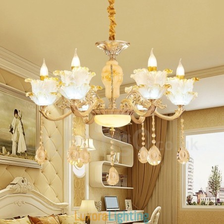 Designer Touch Decorative 6 Light Traditional Classic Integrated Metal Chandelier