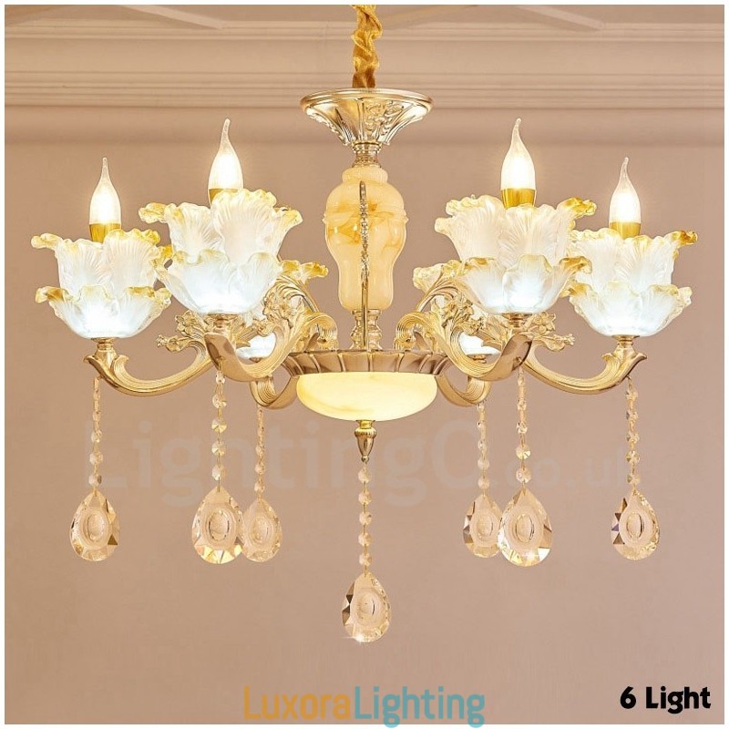 Designer Touch Decorative 6 Light Traditional Classic Integrated Metal Chandelier