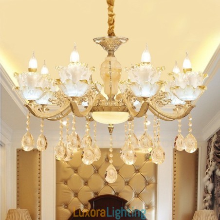 Designer Touch Decorative 8 Light Traditional Classic Integrated Metal Chandelier