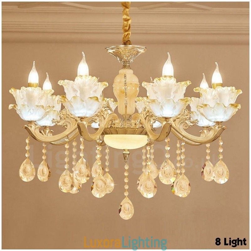 Designer Touch Decorative 8 Light Traditional Classic Integrated Metal Chandelier