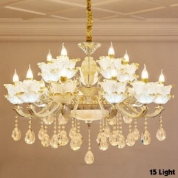 Designer Touch Decorative 15 Light Traditional Classic Integrated Metal Chandelier