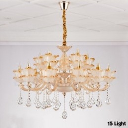 Designer Touch Decorative 15 Light Traditional Classic Integrated Metal Chandelier