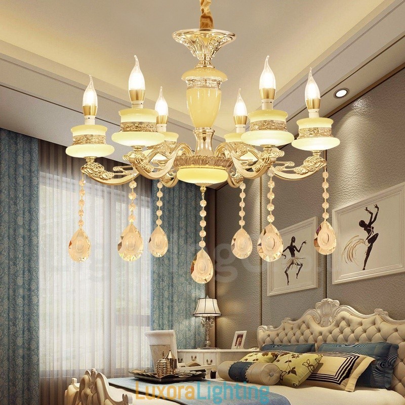 Designer Touch Decorative 6 Light Traditional Classic Integrated Metal Luxury Chandelier