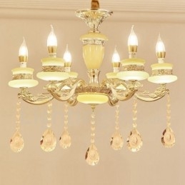 Designer Touch Decorative 6 Light Traditional Classic Integrated Metal Luxury Chandelier