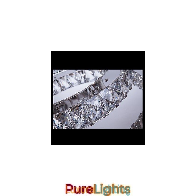 Designer Touch Decorative Pendant Light Modern Lighting Warm White Three Rings D204060 Transparent K9 Large Crystal Ceiling Lights