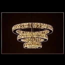 Designer Touch Decorative Pendant Light Modern Lighting Warm White Three Rings D204060 Transparent K9 Large Crystal Ceiling Lights