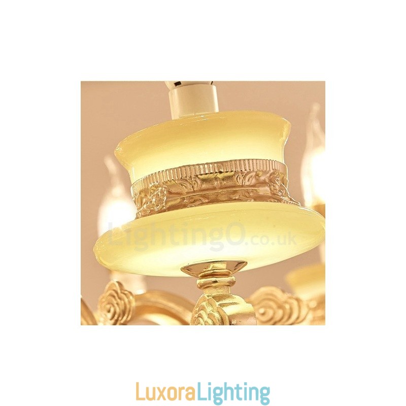 Designer Touch Decorative 8 Light Traditional Classic Integrated Metal Chandelier