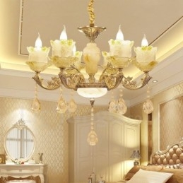 Designer Touch Decorative 6 Light Traditional Classic Integrated Metal Chandelier