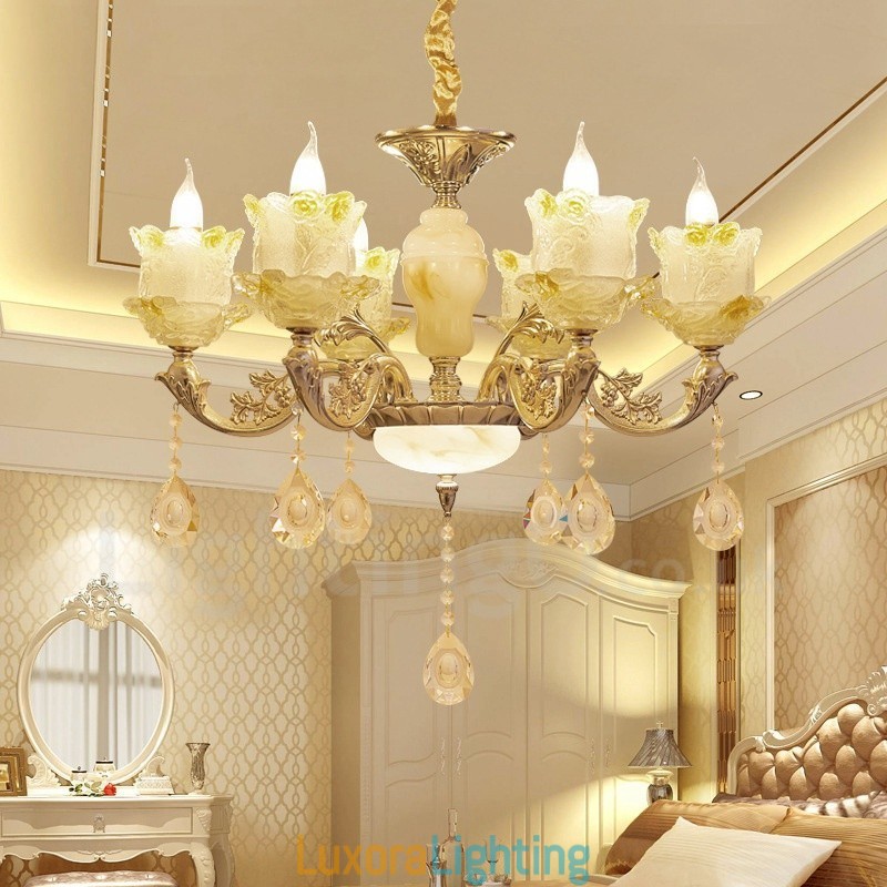 Designer Touch Decorative 6 Light Traditional Classic Integrated Metal Chandelier