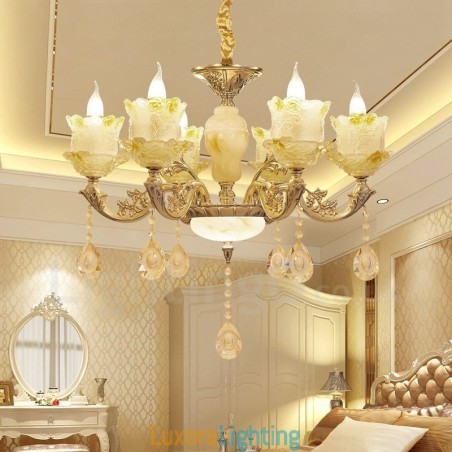 Designer Touch Decorative 6 Light Traditional Classic Integrated Metal Chandelier