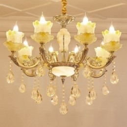 Designer Touch Decorative 8 Light Traditional Classic Integrated Metal Chandelier