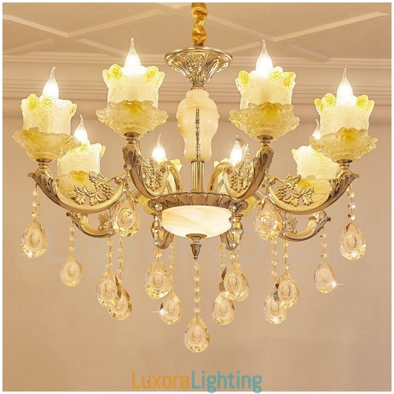 Designer Touch Decorative 8 Light Traditional Classic Integrated Metal Chandelier