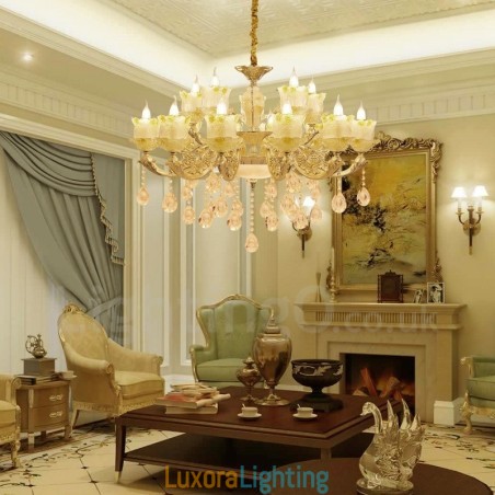 Designer Touch Decorative 15 Light Traditional Classic Integrated Metal Chandelier