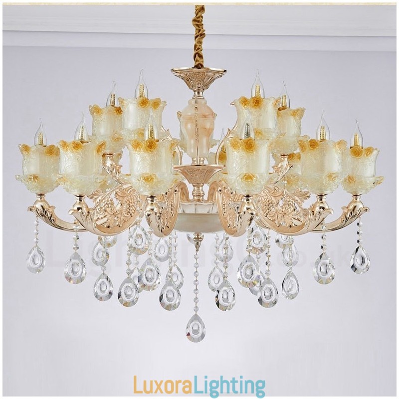 Designer Touch Decorative 15 Light Traditional Classic Integrated Metal Chandelier
