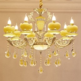 Designer Touch Decorative 8 Light Traditional Classic Integrated Metal Chandelier
