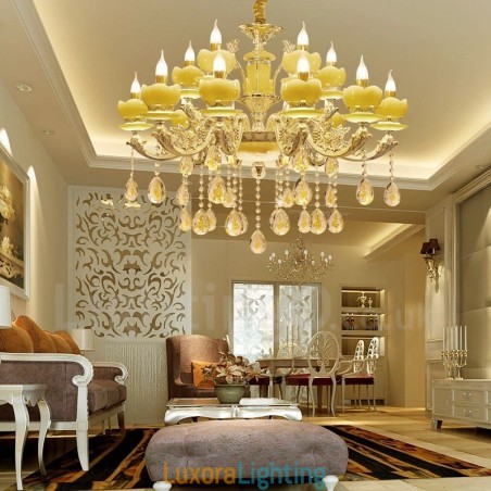 Designer Touch Decorative 15 Light Traditional Classic Integrated Metal Chandelier