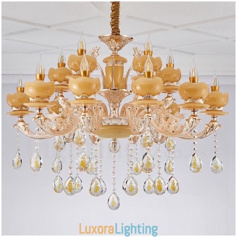 Designer Touch Decorative 15 Light Traditional Classic Integrated Metal Chandelier