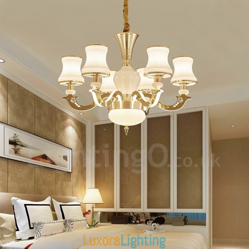Designer Touch Decorative 6 Light Traditional Classic Integrated Metal Luxury Candle Chandelier