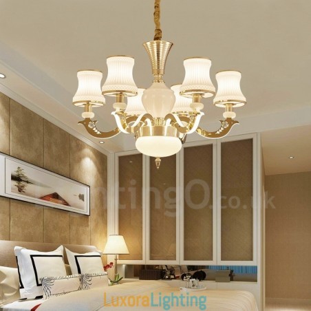 Designer Touch Decorative 6 Light Traditional Classic Integrated Metal Luxury Candle Chandelier