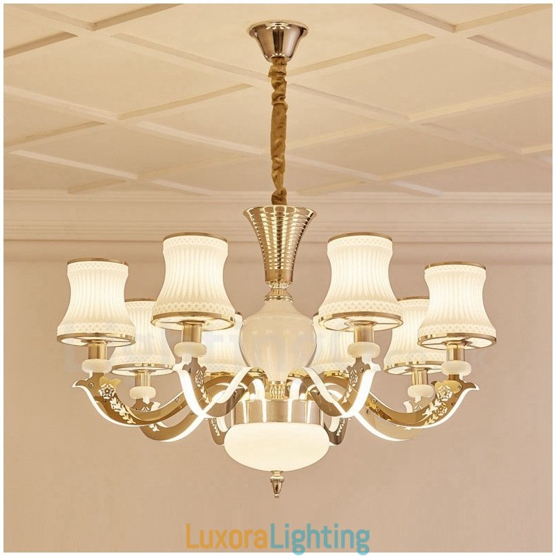 Designer Touch Decorative 8 Light Traditional Classic Integrated Metal Chandelier