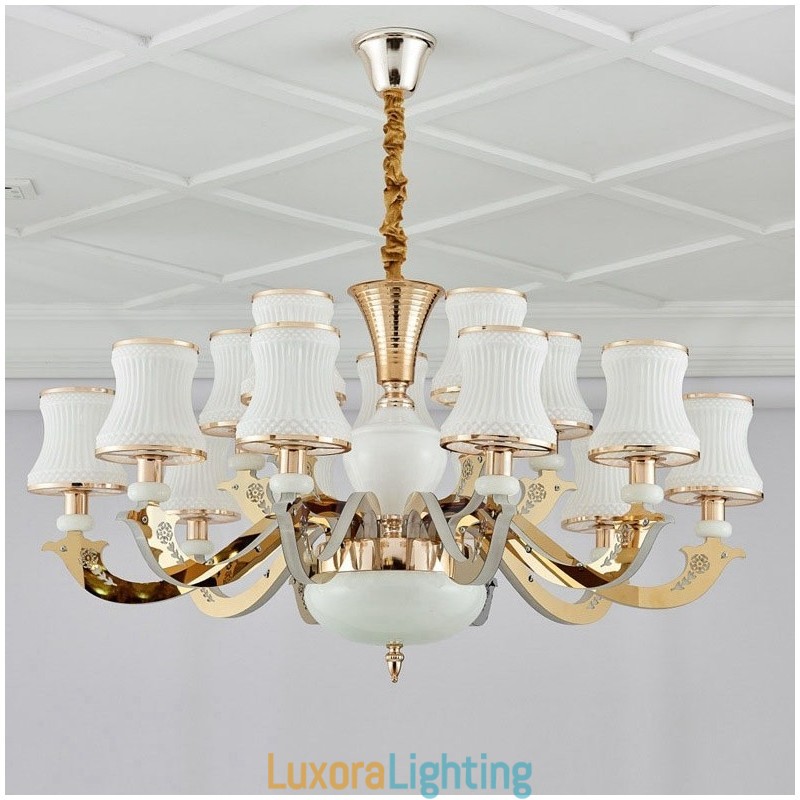 Designer Touch Decorative 15 Light Traditional Classic Integrated Metal Chandelier