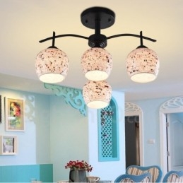 Designer Touch Decorative 4 Light Mediterranean Style Integrated Chandelier with Glass Shade