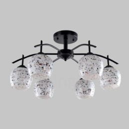 Designer Touch Decorative 6 Light Mediterranean Style Integrated Chandelier with Glass Shade
