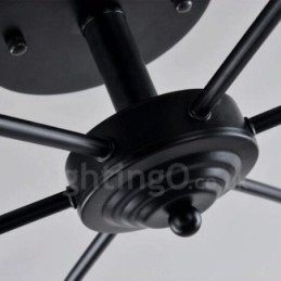 Designer Touch Decorative 6 Light Mediterranean Style Integrated Chandelier with Glass Shade