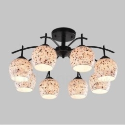 Designer Touch Decorative 8 Light Mediterranean Style Integrated Chandelier with Glass Shade