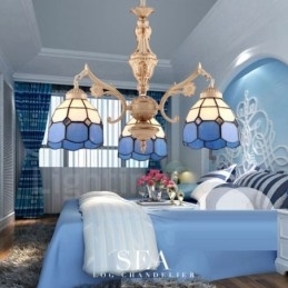 Designer Touch Decorative 3 Light Mediterranean Style Integrated Metal Chandelier with Glass Shade