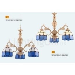 Designer Touch Decorative 3 Light Mediterranean Style Integrated Metal Chandelier with Glass Shade