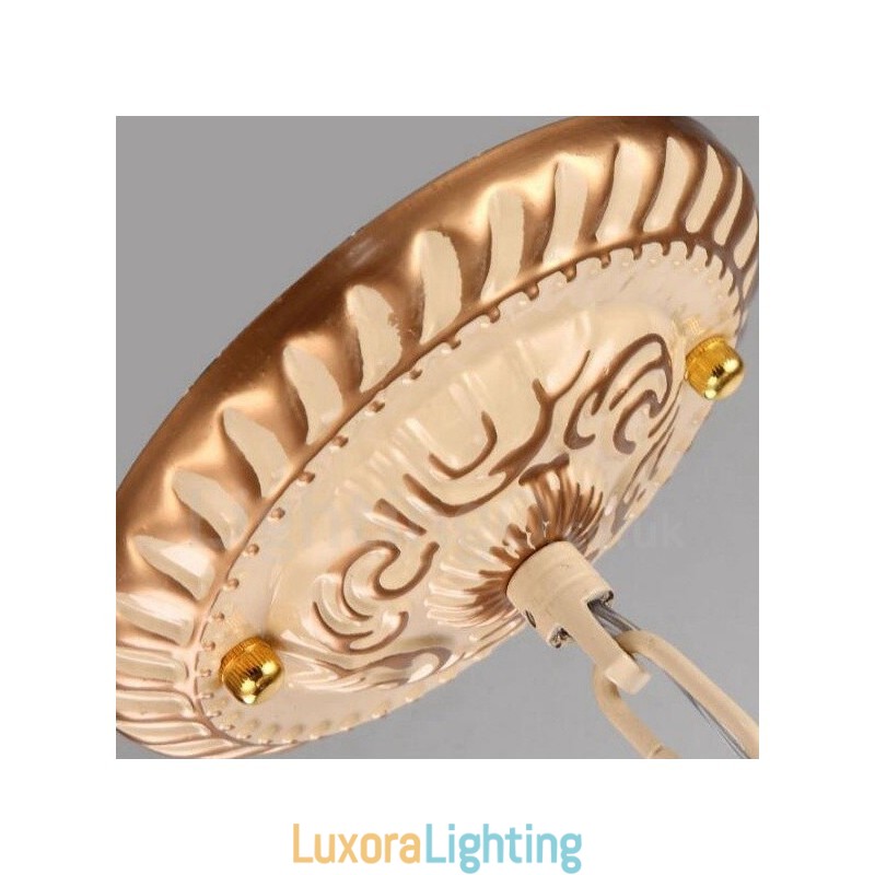 Designer Touch Decorative 3 Light Mediterranean Style Integrated Metal Chandelier with Glass Shade