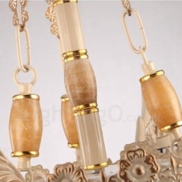 Designer Touch Decorative 5 Light Mediterranean Style Integrated Metal Chandelier with Glass Shade