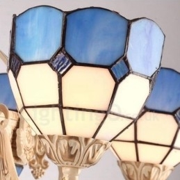 Designer Touch Decorative 9 Light Mediterranean Style Integrated Metal Chandelier with Glass Shade