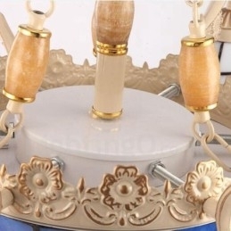 Designer Touch Decorative 9 Light Mediterranean Style Integrated Metal Chandelier with Glass Shade