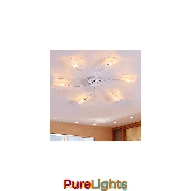 Designer Touch Decorative Modern Contemporary Electroplated Chandelier Flush Mount