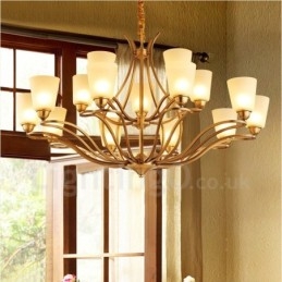 Designer Touch Decorative 15 Light Rustic Lodge Integrated Metal Chandelier